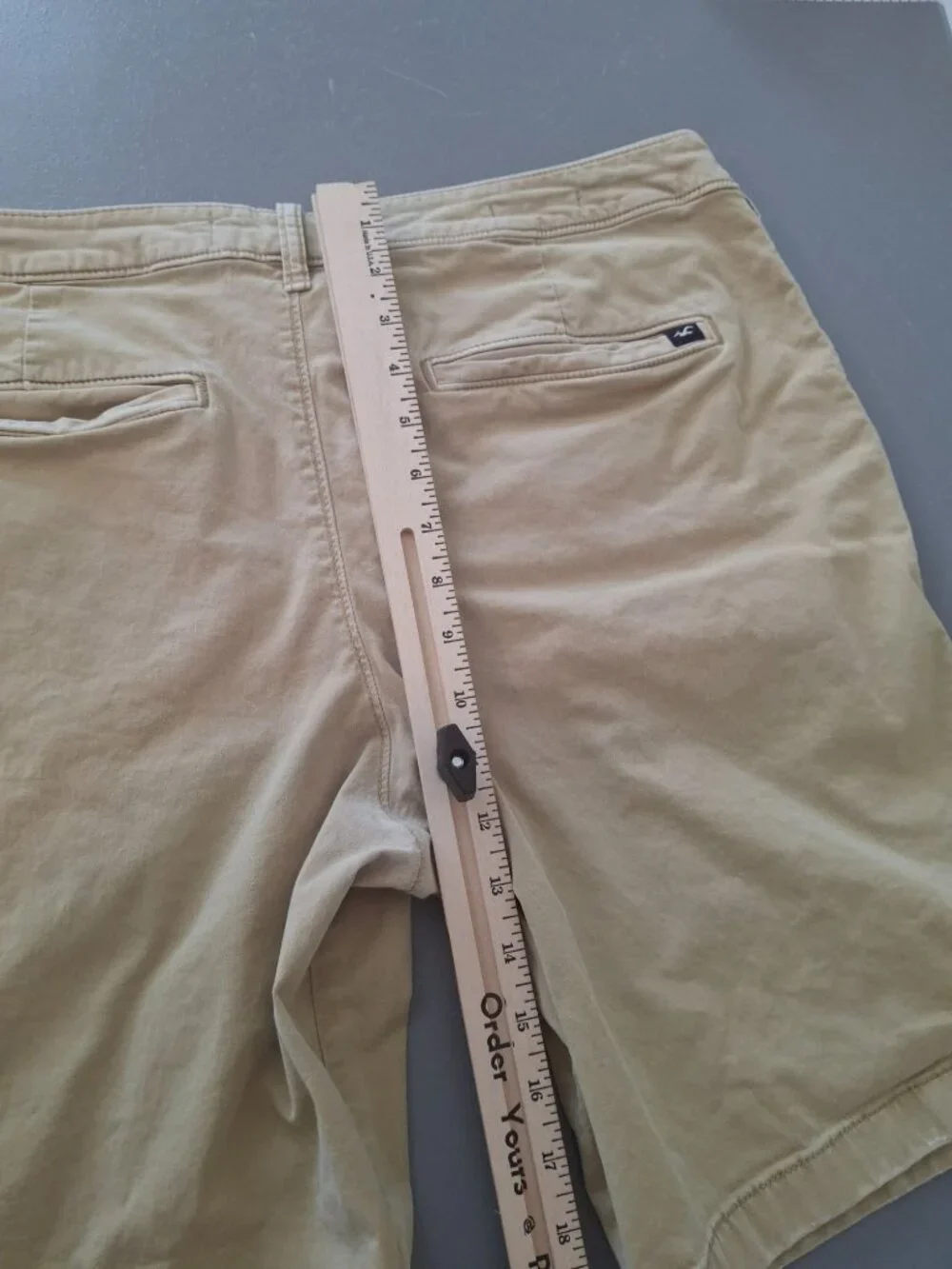 Hollister Epic Flex Shorts Mens 33 Khaki Tan Classic Fit Chino Preppy Casual